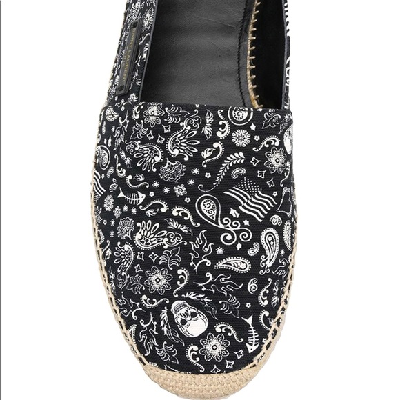 SAINT LAURENT SKULL CANVAS ESPADRILLES NWT - Picture 3 of 8